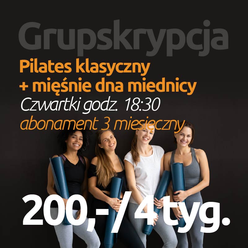 Grupskrypcja! <br>Pilates + MDM <br>Czwartki godz. 18.30
